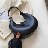 Candy Small PU Shoulder Armpit Purses Ins Women Hand Bags Clutch Half Moon