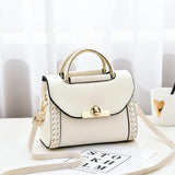 Hot Woven Handbag Women Lock Buckle Small Square Bag All-match Single Shoulder B