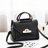 Hot Woven Handbag Women Lock Buckle Small Square Bag All-match Single Shoulder B