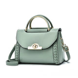 Hot Woven Handbag Women Lock Buckle Small Square Bag All-match Single Shoulder B