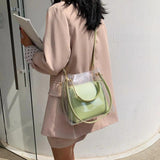 Clear Women Tote Bag PVC Transparent Shopping Bag Shoulder Handbag