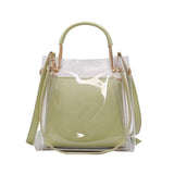 Clear Women Tote Bag PVC Transparent Shopping Bag Shoulder Handbag