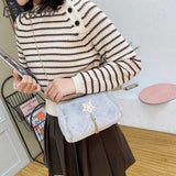 Vintage Plush Crossbody Bag for Women, Autumn Winter Handbag