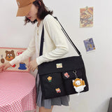 Harajuku Canvas Women Crossbody Bag Female Handbag Shoulder Bag