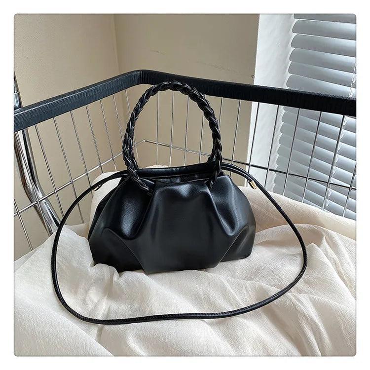 PU Leather Women's Crossbody Bag Soft Clutch Purse Twist Handle Shoulder Bag