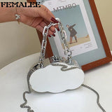 Cloud Bag Metal Alloy Shoulder Crossbody Handbag Clutch