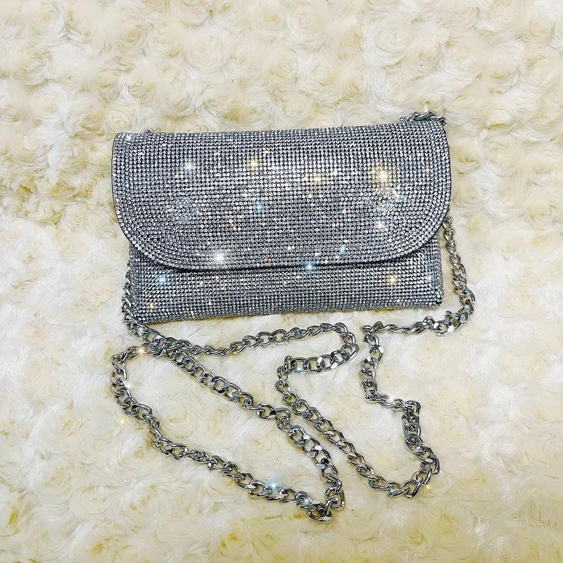 Rhinestone Evening Bag Clutch Chain Shoulder Bags