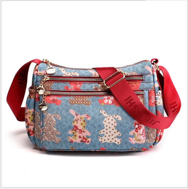 Rabbit Elephant Letters Print Shoulder Bags Tote Travel Backpack