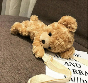 Cute Teddy Bear Plush Shoulder Bag for Women Girls