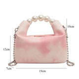 Candy Ladies Ins Pillow Shoulder Messenger Bags Chains Pearl Handle Women Bags