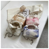 Candy Ladies Ins Pillow Shoulder Messenger Bags Chains Pearl Handle Women Bags
