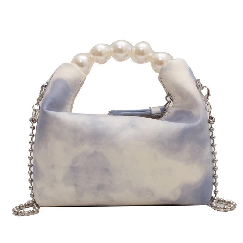 Candy Ladies Ins Pillow Shoulder Messenger Bags Chains Pearl Handle Women Bags