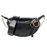 Chain Leather Crossbody Bags Women Small Shoulder Messenger Waist Bag