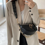 Chain Leather Crossbody Bags Women Small Shoulder Messenger Waist Bag