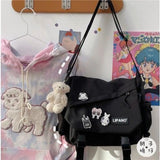Anime Cartoon Shoulder Bag for School Teens Canvas Hip Hop
