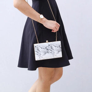 Marble Print Acrylic Bag Lady Single Room Messenger Bag