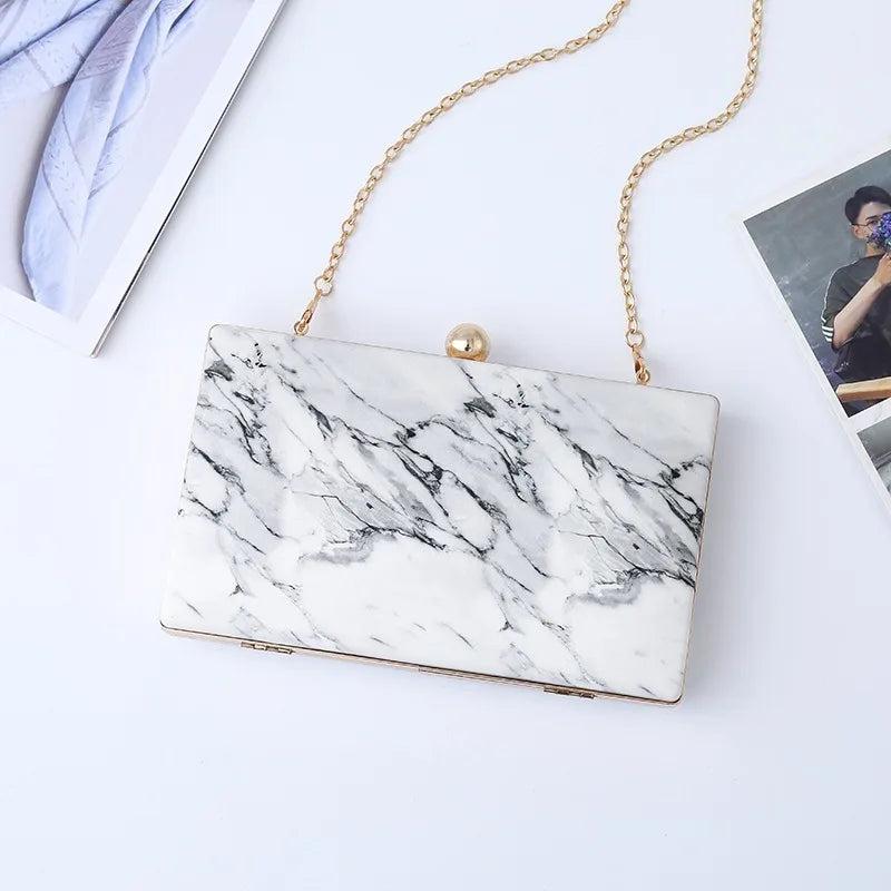Marble Print Acrylic Bag Lady Single Room Messenger Bag