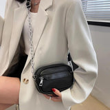 Women's Chain Crossbody Bag, Thick Flap Handbag, Fanny Pack Tote Purse