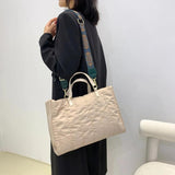 Large Capacity Women Shoulder Handbag Solid Soft Portable for Travel