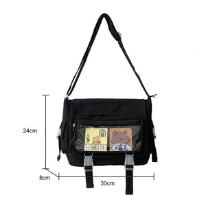 Harajuku Crossbody Bags Solid Female Messenger Bags Multi-pockets