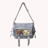 Harajuku Crossbody Bags Solid Female Messenger Bags Multi-pockets