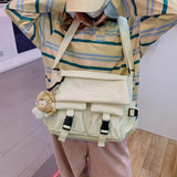 Women's Casual Crossbody Bag Solid Handbag Nylon Messenger Bag