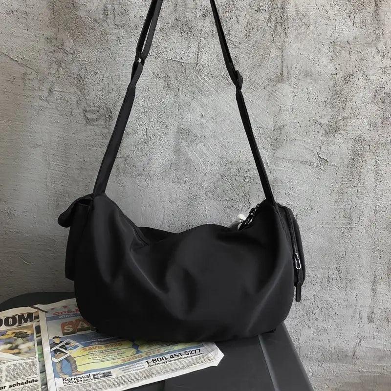 Japanese Functional Nylon Sling Bag Large Capacity Shoulder Handbag