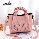 Women Oil Wax Leather Handbags High Shoulder Bags Ladies Handbags