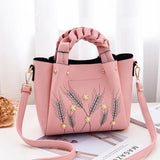 Women Oil Wax Leather Handbags High Shoulder Bags Ladies Handbags