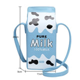 Cartoon Milk Box Shoulder Messenger Bag Girls Small Phone Bag