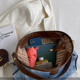 Denim Shoulder Bags Women Large Capacity Crossbody Bucket Bag