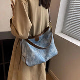 Denim Shoulder Bags Women Large Capacity Crossbody Bucket Bag
