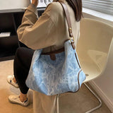 Denim Shoulder Bags Women Large Capacity Crossbody Bucket Bag