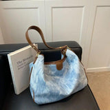 Denim Shoulder Bags Women Large Capacity Crossbody Bucket Bag