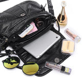 Small WomenSoft Washed PU Leather Crossbody Bag Female Handbag Purse