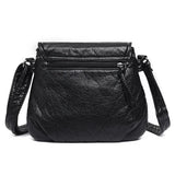 Small WomenSoft Washed PU Leather Crossbody Bag Female Handbag Purse