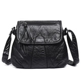 Small WomenSoft Washed PU Leather Crossbody Bag Female Handbag Purse