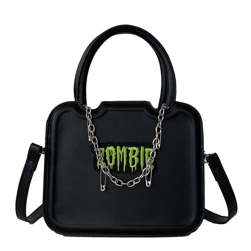 Zombie Punk Shoulder Crossbody Bag Messenger Handbag Women Girl Chain PU Bags