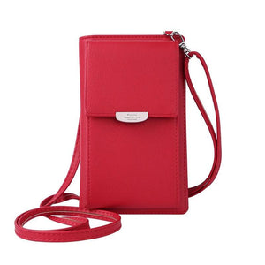 Mini PU Leather Shoulder Bag Mobile Wallet Messenger Bag