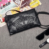 Rivet Shoulder Bag with Zipper for Women Envelope Clutch