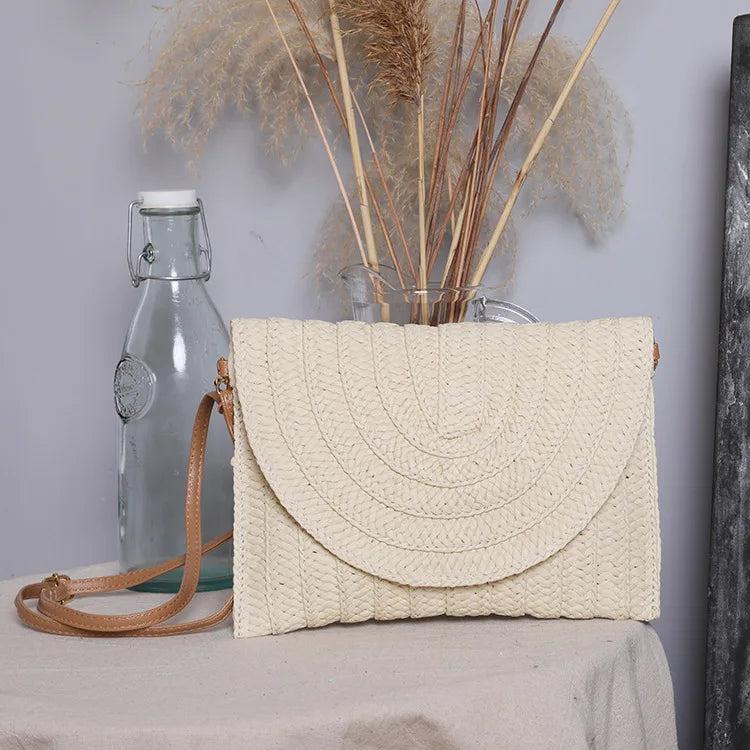 Summer Holiday Beach Crossbody Messenger Bag Straw Shoulder Bags
