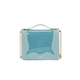 Women Cross Body Bag PVC Transparent Chain Messenger Flap Handbags
