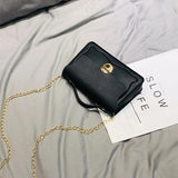 Retro PU Leather Patchwork Metal Chain Messenger Bag