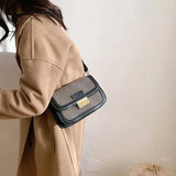 Retro Houndstooth PU Leather Small Bag Female Single Shoulder Messenger