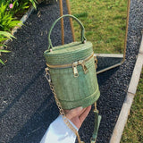 Crocodile Pu Leather Bucket Bag for Women Small Crossbody Chain Shoulder Purse