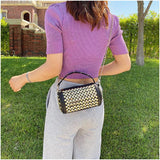 Women Rivet Diamonds Handbag PU Leather Crossbody Shoulder Bag