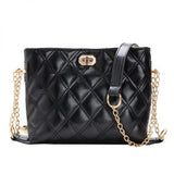 Women's Leather Rhombus Shoulder Chain Handbag