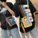 Summer Laser Shoulder Bag for Women Transparent Mobile Phone Bag