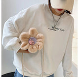 Child Purse Sun Flower Bag Crossbody Handbag Wool Cute Shoulder Bag Plush