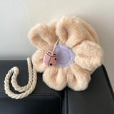 Child Purse Sun Flower Bag Crossbody Handbag Wool Cute Shoulder Bag Plush